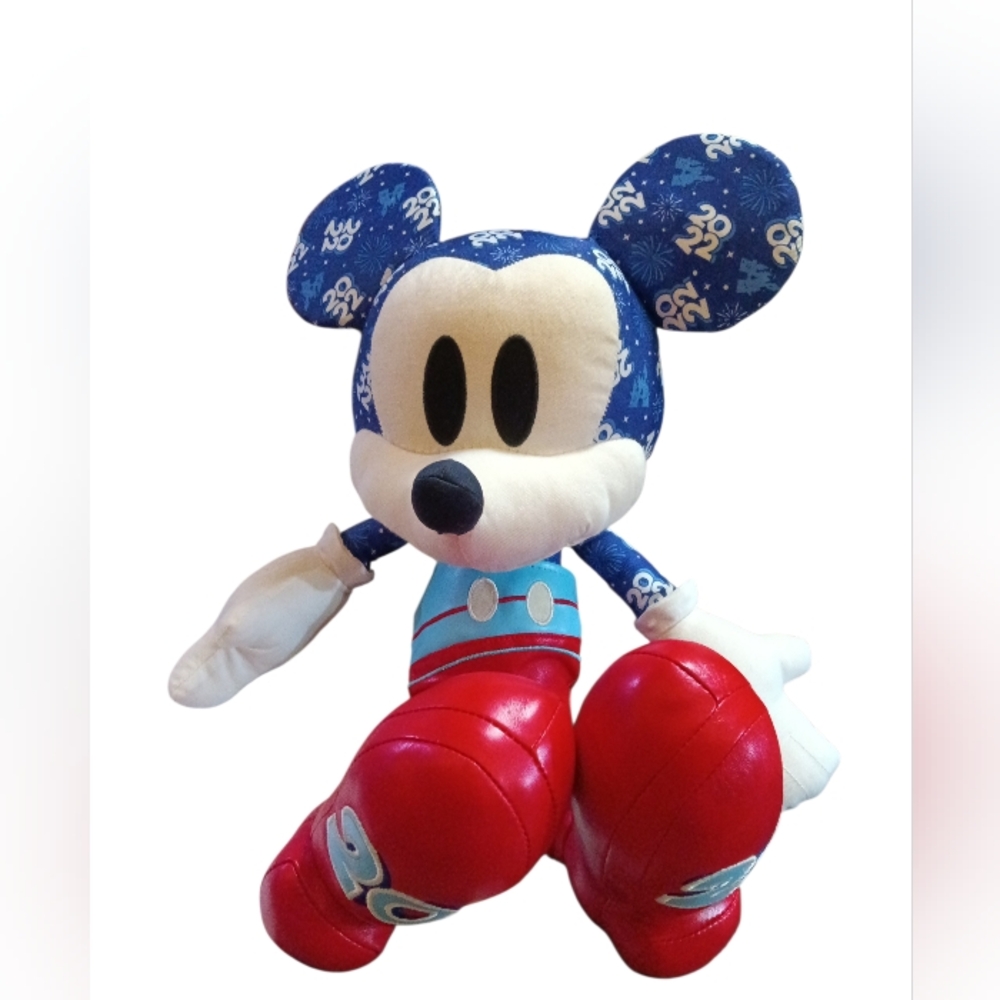 Disney Mickey Mouse 2022 Happy New Year Plush 17" (Has Tear In Left Shoe)
